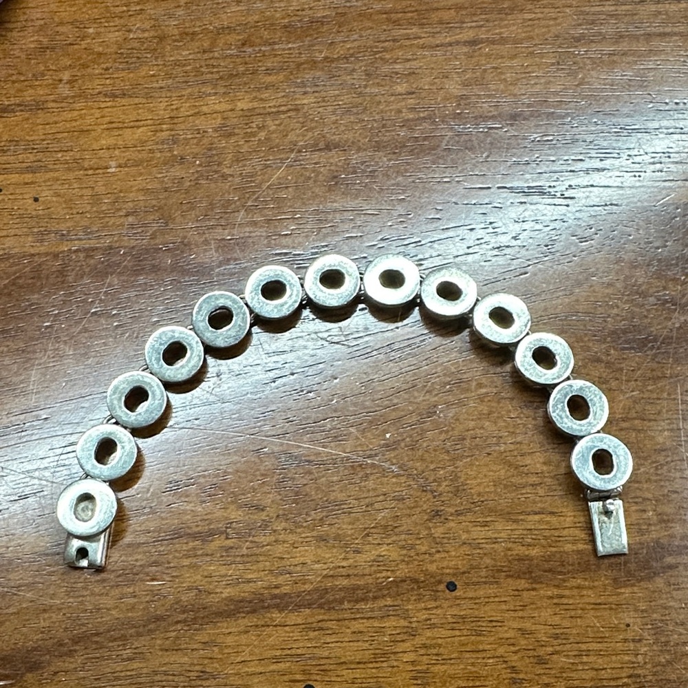 Silver Circular Link Bracelet